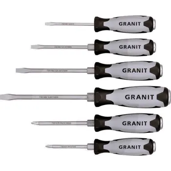 Skříňka na nářadí Sada úderových šroubováků Granit BLACK EDITION 6 ks šroubovák 4x plochý, 2x křížový