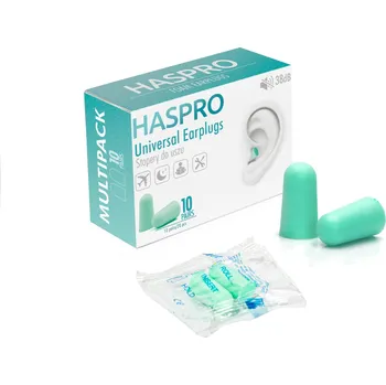 Haspro pěnové špunty do uší Barva: mátová - mint, Množství: 10 párů - Multi10