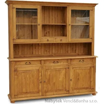 Organizace kuchyně dřevěný kredenc stylový z masivního dřeva borovice Mexicana D15 euromeb