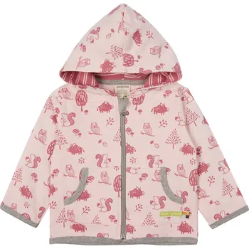 Dívčí mikina Dětská mikina s kapucí Lesní zvířátka růžová loud + proud Velikost: 110/116