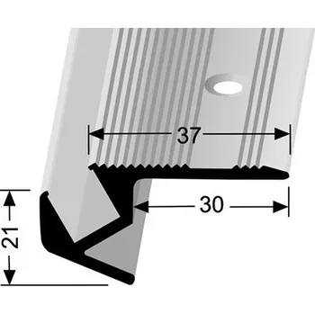 ukončovací lišta Küberit Schodová hrana pro LED osvětlení Dekor lišty: Stříbro, Barva plastové vložky: Modrá