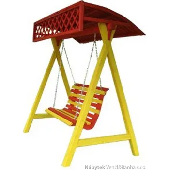 Zahradní houpačka zahradní houpačka dřevěná se stříškou zahradní dekorace H7 jandr