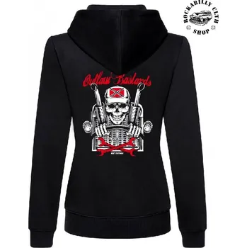 Dámská mikina Dámská mikina Outlaw Bastards Skull Trucker Hoodie Zipper - velikost S