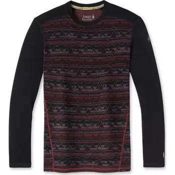 Smartwool M Merino 250 Baselayer Pattern Crew Boxed black-tibetan red heather mountain range pánské triko