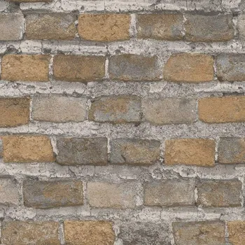 Tapeta Vliesová tapeta vintage cihly, šedá, hnědá, cihlová stěna 428056 Aldora III / tapety na zeď Factory IV (0,53 x 10,05 m) Rasch