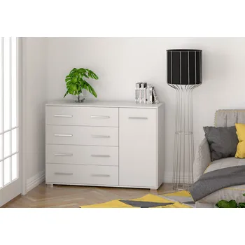 Komoda Eoshop Komoda Brida 02 4S1D, Bílá / Bílá