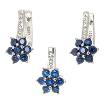 Souprava šperků Stříbrná souprava kytičky se spinely a zirkony STRS0300F