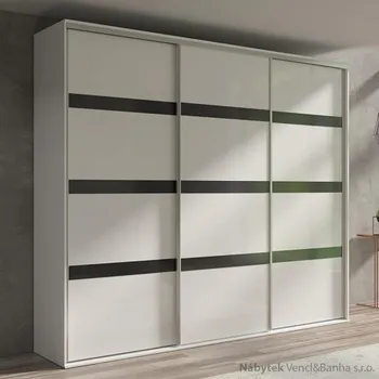 Šatní skříň Moderní šatní skříň trojdveřová s posuvnými dvířky Grande 277 Maridex