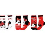 Disney Ponožky MINNIE 3pack dívčí Barva: Červená, Velikost: 27-30