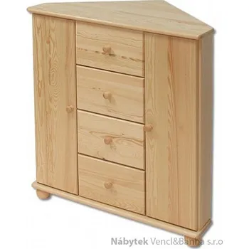 Ložnice Drewmax Dřevěná komoda rohová, prádelník z masivního dřeva borovice KD134 Pacyg