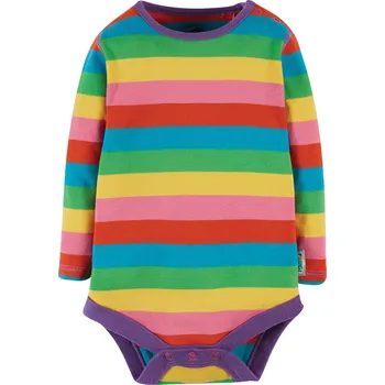 Dětské body s dlouhým rukávem Pruhy Frugi duha Velikost: 0-3m
