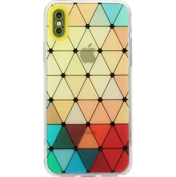 Pouzdro na mobilní telefon Měkký kryt se vzorem vitráže pro iPhone X / XS - žlutý