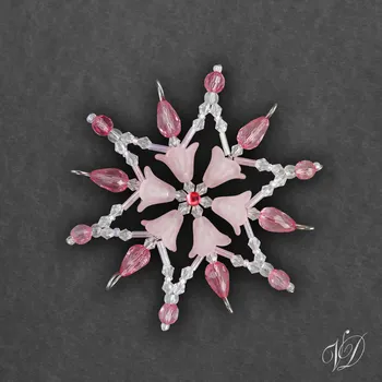 Vánoční ozdoba Vánoční korálková hvězda 0342 (PEVNÁ A NEREZ) Christmas bead ornament (Vánoční hvězda z korálků - Korálková hvězdička a vločka - Hvězdy a hvězdičky z korálků - Christmas bead star)