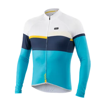 cyklistický dres Kalas Cyklistický Dres dlouhý rukáv PASSION X9 modrý/žlutý Velikost: S