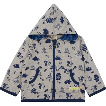 Chlapecké oblečení Dětská mikina s kapucí Lesní zvířátka šedivá loud + proud Velikost: 110/116