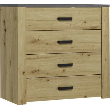 Komoda Eoshop Komoda LX S4K, dub artisan / šedá, lamino