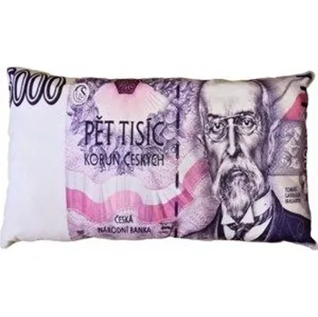 Povlak na dekorativní polštářek Numberoplus Povlaky na polštáře, bankovka 5000 Kč 35x60 cm