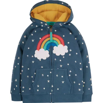 Dívčí mikina Dětská mikina s kapucí Noční obloha a duha Frugi Velikost: 2-3r