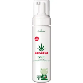 Dětský přípravek do koupele Cannaderm Robátko mycí pěna Sensitive 200 ml