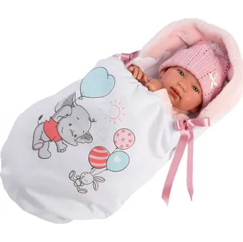 Panenka Llorens New Born realistická panenka se zvuky a měkkým látkovým tělem 44 cm