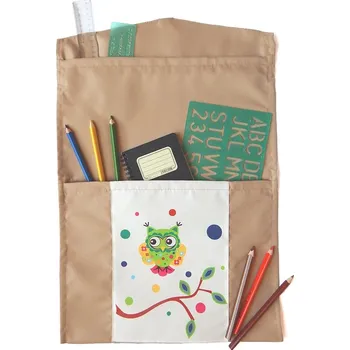 Prodejní regál HEDVA ČESKÝ BROKÁT Dětský kapsář na ramínko PESh s potiskem SOVA béžová