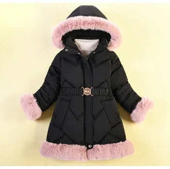 Dívčí péřová parka - zimní Barva: Černá, Velikost: 9T-10T