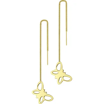 Náušnice BRUNOshop.cz Provlékací řetízkové náušnice MOTÝL GOLD