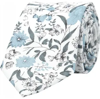 Kravata Bubibubi Bílá kravata Pastel Blue