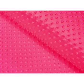 Dětská látka Minky 3D puntíky MKP-009 Fuchsiová - šířka 150 cm