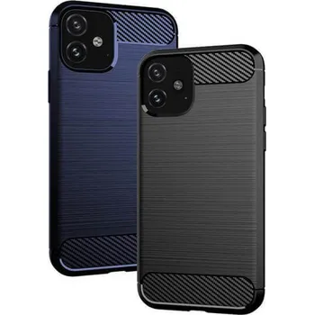 Pouzdro na mobilní telefon Ochranný silikonový obal karbon pro Apple iPhone 13 - černý