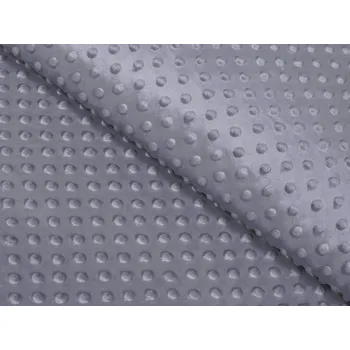 Dětská látka Minky 3D puntíky MKP-004 Tmavě šedá - šířka 150 cm