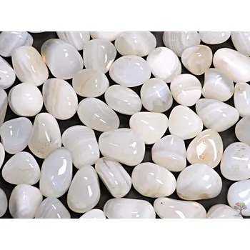 Drahý kámen Magieprirody.cz Tromlovaný kámen Achát bílý M velikosti 20 - 30 mm - Indie #01 Množství: 1ks