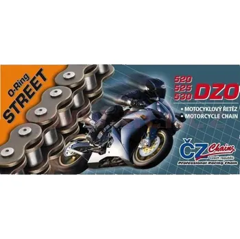 Řetězová sada pro motocykl řetěz 525DZO, ČZ (barva černá, 106 článků vč. nýtovací spojky RIVET)