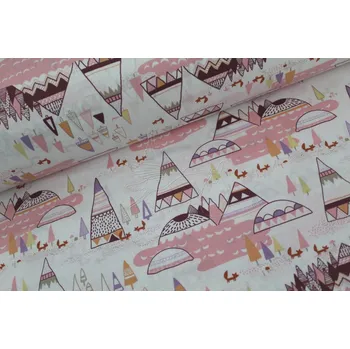 Teepee - růžové - bavlněné plátno, šíře 240cm