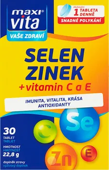 Maxi Vita Selen + Zinek + Vitamín C a E 30 tbl.