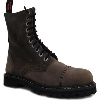 Moto obuv boty kožené KMM 10 dírkové olivové Velikost: 41