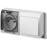 Instalační kombinace zás. + spín.ř.6 Hermes 0327-11 IP44 bílá/transparentní