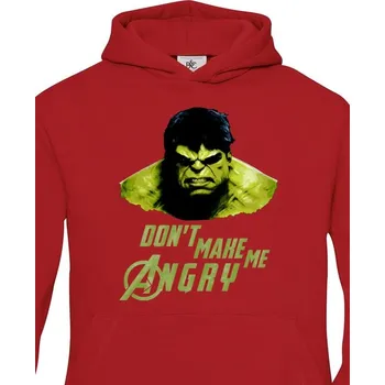 Chlapecká mikina Dětská mikina Hulk 2 z týmu Avengers, Barva Červená, Velikost 110-116, Canvas Dětská mikina Bezvatriko.cz 0311 - DTF/DTG