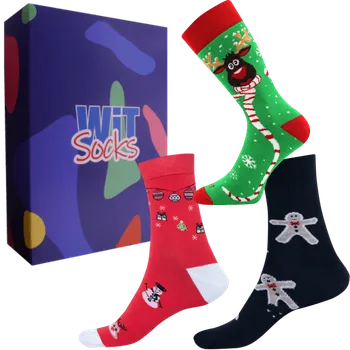 Pánské ponožky Dárkový set - Ponožky Vánoce 3 - velikost 43-46 (Velikost 43-46)