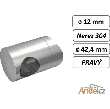 Zábradlí Držák výplňe D12-48mm Pravý - zábradlí