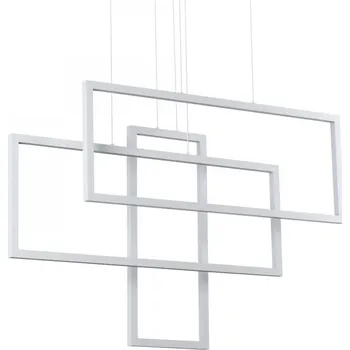 Ideal Lux 253589 LED závěsné stropní svítidlo Frame 1x93W | 9600lm | 3000K - bílá + LED PŘISAZENÉ STROPNÍ SVÍTIDLO VERSO 1X24,5W | 3000LM | 3000K - NASTAVITELNÉ, 3 FÁZOVÉ STMÍVÁNÍ, HLINÍK