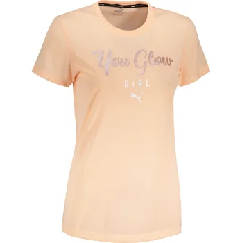 Dámské oblečení Dámské triko PUMA PERFORMANCE SLOGAN SS TEE 520920-27 PEACH PARFAIT S