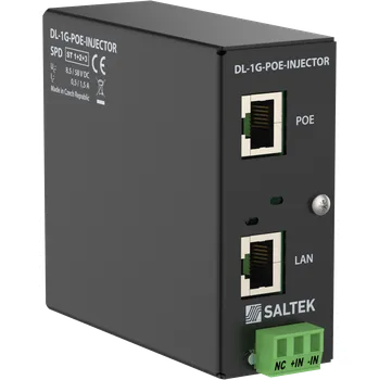 Přepěťová ochrana DL-1G-POE-INJECTOR Přepěťová ochrana datové linky kat. 6 s konektory RJ45 a PoE injektorem, DIN