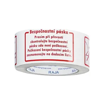 Lepicí páska Tichá výstražná lepicí PP páska SECURITY TAPE - BEZPEČNOSTNÍ PÁSKA, 50mm, návin 66m, tloušťka 48µm | RAJA - Balení po 6 ks