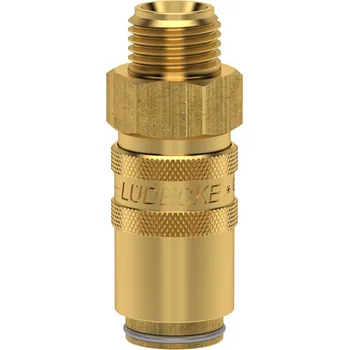 Příslušenství pro vzduchotechniku ESHM 38 ALAB (rychlospojka ESHM G3/8" vnější prodl. ventil, DN6, mosaz)