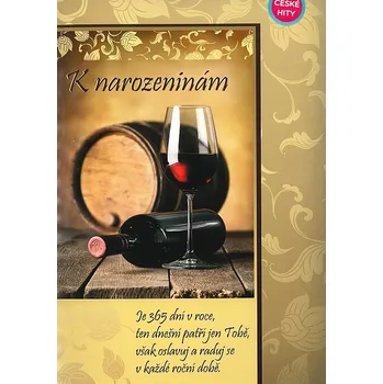 Albi Hrací přání k narozeninám zátiší s vínem
