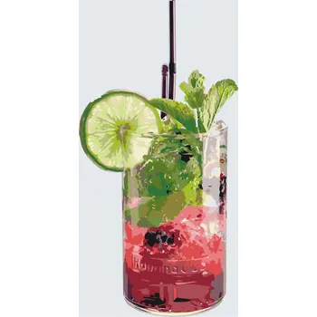 Malování podle čísel - Koktejl Velikost: 40x60cm, Rámování: Pouze srolované plátno