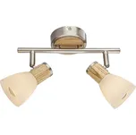 Svítidlo GLOBO 54352-2 GYLFI, 2xE14 max 40W, nástěnné svítidlo, dřevo, matný nikl