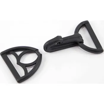 Jištění Plastová karabina - černá - průvlek 4 cm