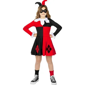 Karnevalový kostým Funiglobal - Kostým Harley Quinn pro dívky - DC Comics - 3-4 years